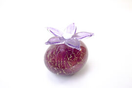 Mini Urn met Bloem | Oud roze Steen | Paarse Bloem | Glazen Urn | Luxe Urnen | Urnen Kopen |
