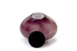 Mini Urn Steen Oud Roze/Paars met Bladgoud