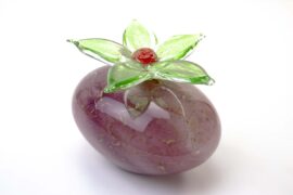 Mini Urn Bloem| Vergeet-me-nietje | Groene Bloem | Oud roze steen | Glazen Urnen | Urn met Bloem