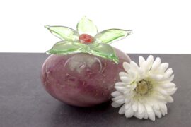 Mini Urn Bloem| Vergeet-me-nietje | Groene Bloem | Oud roze steen | Glazen Urnen | Urn met Bloem