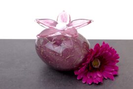 Mini Urn Bloem | Vergeet-me-nietje | Roze Bloem | Oud roze steen | Glazen Urnen | Urn met Bloem