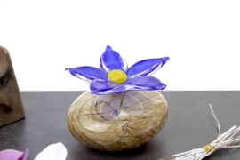 Vergeet-mij-nietje Mini Urn Bruin met Blauw