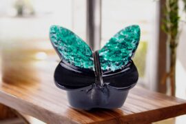 Mini Urn Vlinder | Black & Green | Kleine Urnen voor Thuis