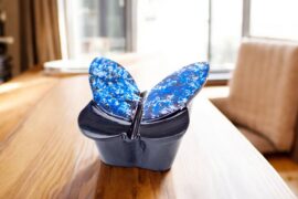 Mini Urn Vlinder | Black & Blue | Kleine Urnen voor Thuis