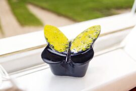 Mini Urn Butterfly | Black & Yellow | Small Urns for the Home