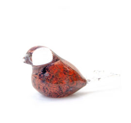 Mini Urn | Vogel | Urn | “Red Heart” | Glazen Urnen | Kleine Urn | Vogeltje Urn | Luxe Urnen