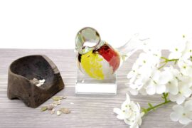 Mini Urn Bird Red Yellow Black