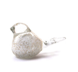 Mini Urn Vogel Wit Zilver | Witte Urn | Glazen Urn | Luxe Urnen