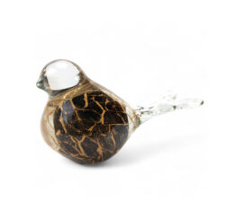 Mini Urn Vogel Zwart met bladgoud | Kleine Urn | Compacte Urn