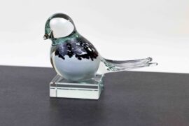 Mini Urn White Bird from Loranto Glass