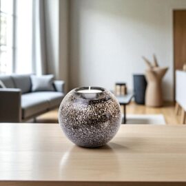 Mini Urn | Waxinelichthouder | Urn | Zwart | Gouden Decoratie Urn