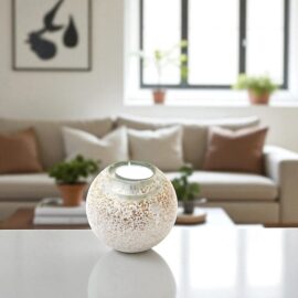 Mini Urn | Waxinelichthouder | Urn | “Wit & Goud” | Glazen Urnen