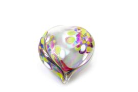 Mini Urn Hart ”White & Multicolor” | Glazen Urn | Luxe Urnen | Hart Urn | Witte Urn | Urnen Kopen