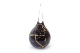 Mini urn drop Black with gold leaf
