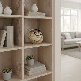 Mini urn 2 Transparante Vlinders | Bruine Steen | Luxe Urn