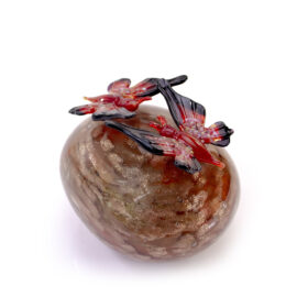 Mini urn 2 Rode Vlinders | Gouden Steen | Stijlvolle urn