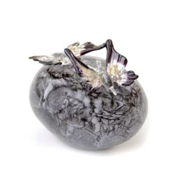 Mini urn 2 Transparante Vlinders | Grijze Steen | Luxe urn
