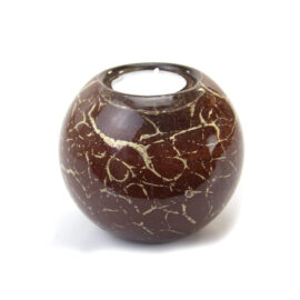 Mini Urn Tea Light Holder | Brown Red | Gold Leaf
