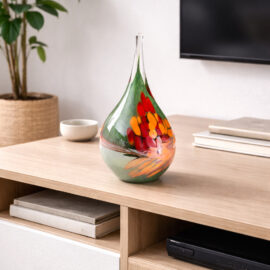 Mini Urn Druppel | Green & Orange | Inhoud 200ml | H15cm