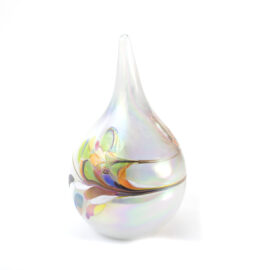 Mini Urn van glas Druppel | White & Multicolor | Inhoud 200ml | H15cm