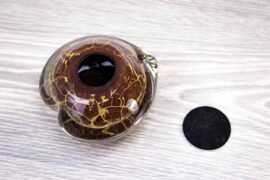 Mini Urn Hart Bruin met bladgoud