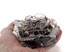 Mini Urn Memorial Rose | Black & Gold Leaf | Luxury Urn