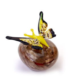 Mini Urn Yellow Butterfly | Gold Stone | Luxury urn for your home