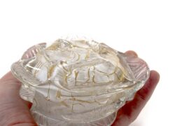 Mini Urn Memorial Rose | White & Gold Leaf | Luxury Urn