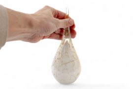 Teardrop White & Gold Leaf | Mini Urn | Small Urn