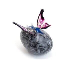 Mini Urn Butterfly Blue | Gray Stone | Luxury Urn