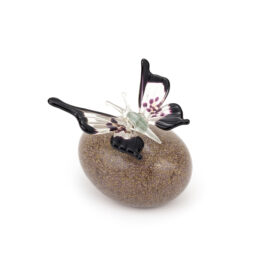 Mini Urn Vlinder Transparant | Bruine Steen | Luxe Urn