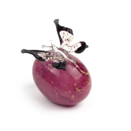 Mini Urn Transparent Butterfly | Purple Stone | Small Urn