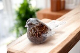 Mini urn Coffee | Vogel met vleugels | Handgemaakt in Europa