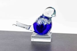 Mini Urn Bird | Blue | Small Urn Bird Blue | Loranto Glass