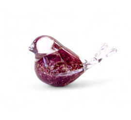 Mini Urn Bird | Purple with gold leaf | With Wings