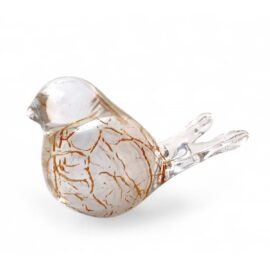 Mini Urn Bird | White & Gold Leaf | Small Urn | Animal Urn