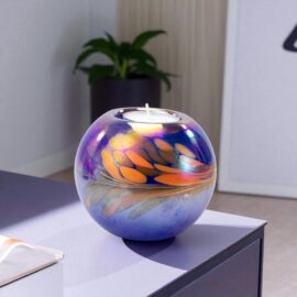 Mini urn with tea light | ”Blue & Orange”