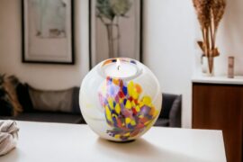 Mini Urn Tealight Holder ”White & Multicolor”