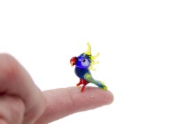 Miniatuur Glas Papegaai | Mini glas figuren | Glazen miniaturen | Mini Dieren