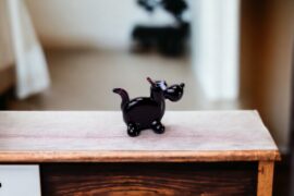 Miniatuur Glas Hond Zwart | Mini glas figuren | Glazen miniaturen | Mini Dieren