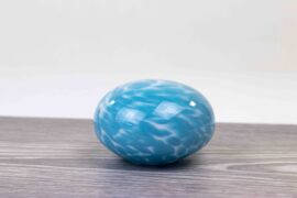 Mini Urn ‘Stone’ Blue Mouth Blown Glass