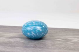 Mini Urn ‘Stone’ Blue Mouth Blown Glass