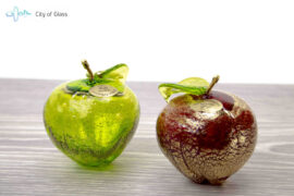 Murano Apple glass with gold leaf