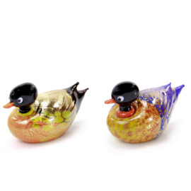 Murano Glas Eend met bladgoud