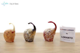Olifant van Murano glas met bladgoud