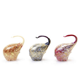 Olifant van Murano glas met bladgoud