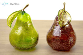 Murano Glas Peer glas met bladgoud
