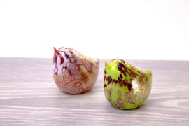 Bird in Murano glass with gold leaf