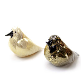Duif van Murano glas met bladgoud