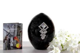 Glazen Urn met Kristal & Zilver Decoratie